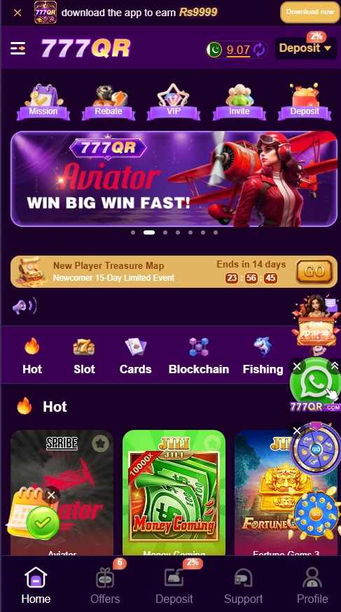 Download the official 777qr game, and earn real money.