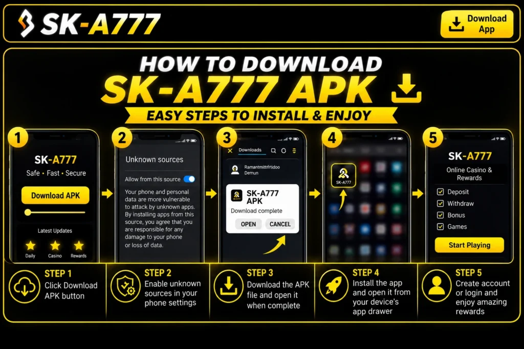 Download SK-A777 game and earn real money.