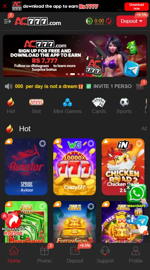 Download the AC777 game earn real money.