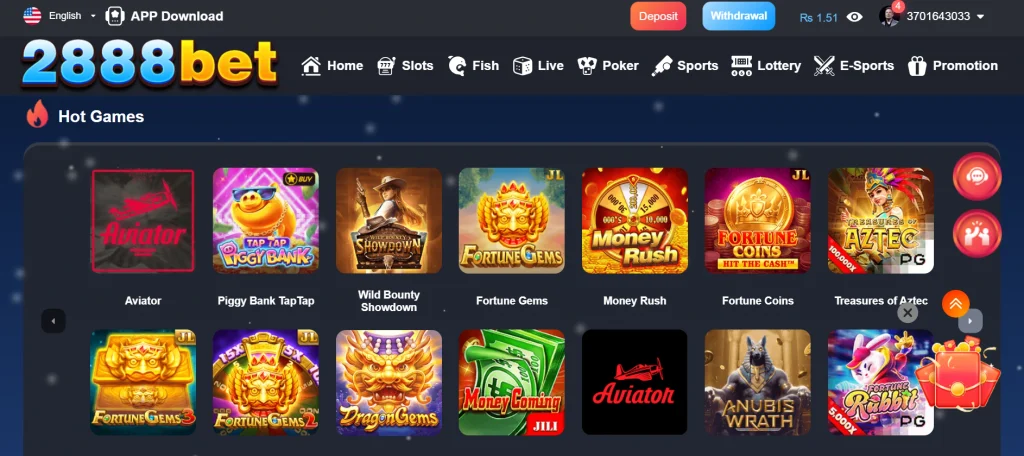 2888Bet Game screenshot image guide on how to earn real money in Pakistan.