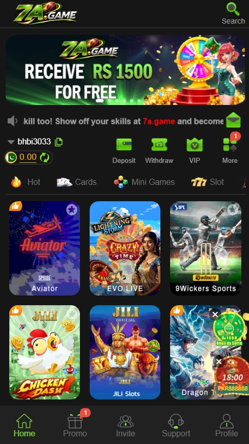 7A official earning game screenshot image.