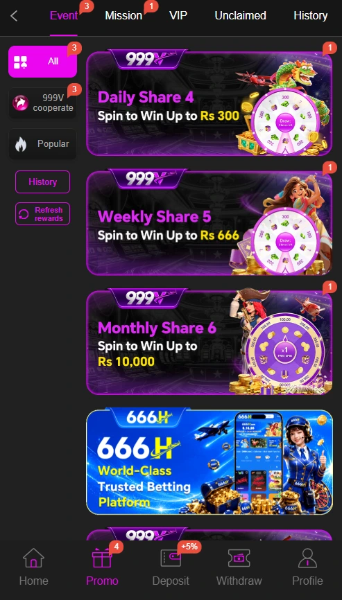 Full guide about all features of the 999v game.