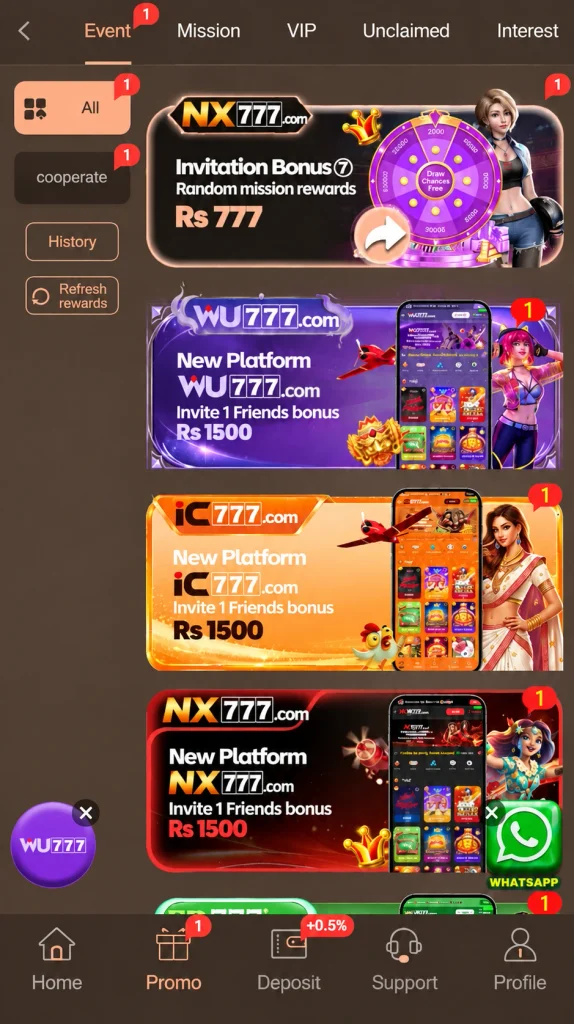 NX777 Game latest features.