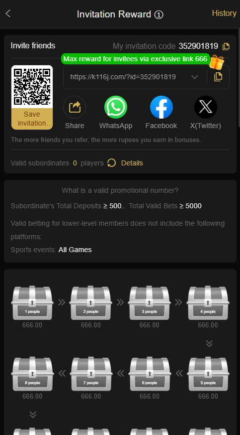 Invite friends and get 1000 rupees.
